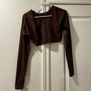 Vitality Brown Long Sleeve Shrug